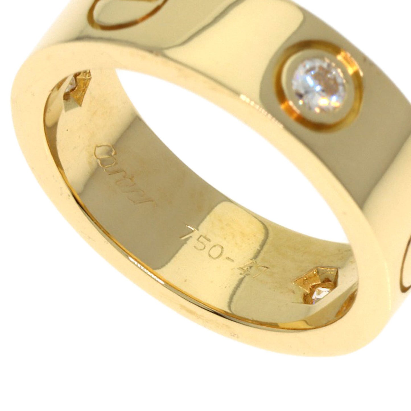 Cartier Love Ring Half Diamond #47 18K Yellow Gold