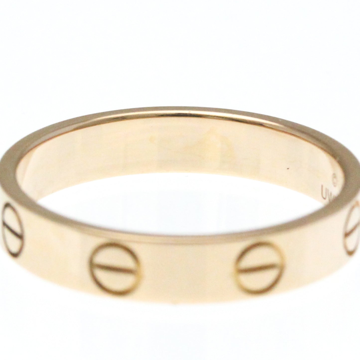 Cartier Mini Love Ring Pink Gold (18K) Fashion No Stone Band Ring Pink Gold