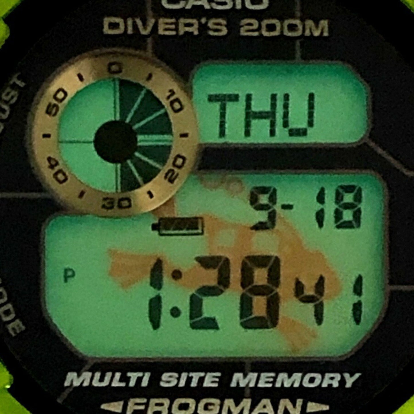 Casio G-Shock Gw-200F-3 Frogman Earthwatch Watch Featuring A Rain Frog