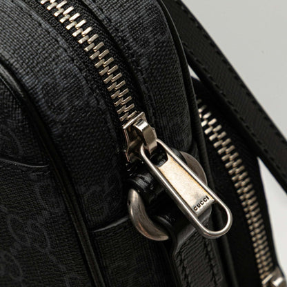 Gucci Interlocking G Shoulder Bag 672952 Black Pvc Leather