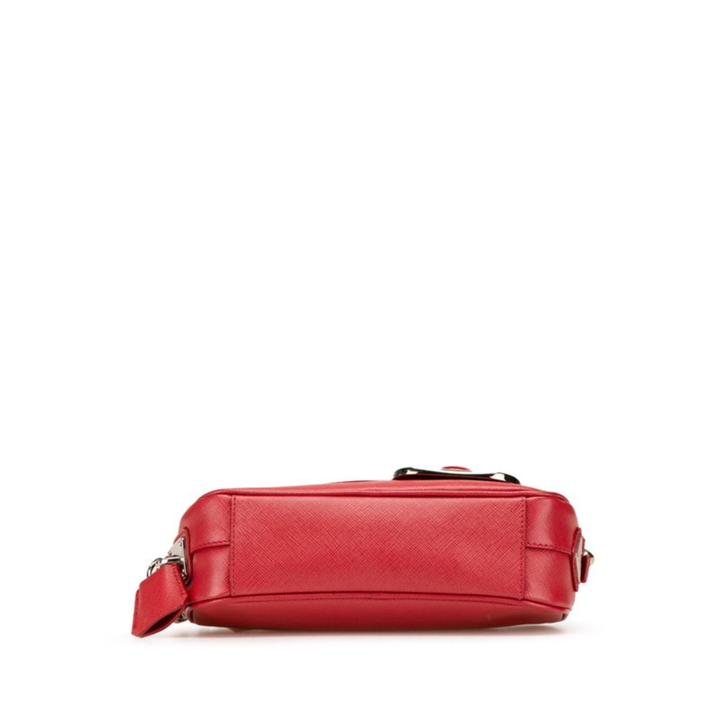 Prada Buckle Crossbody Shoulder Bag In Red Saffiano Leather