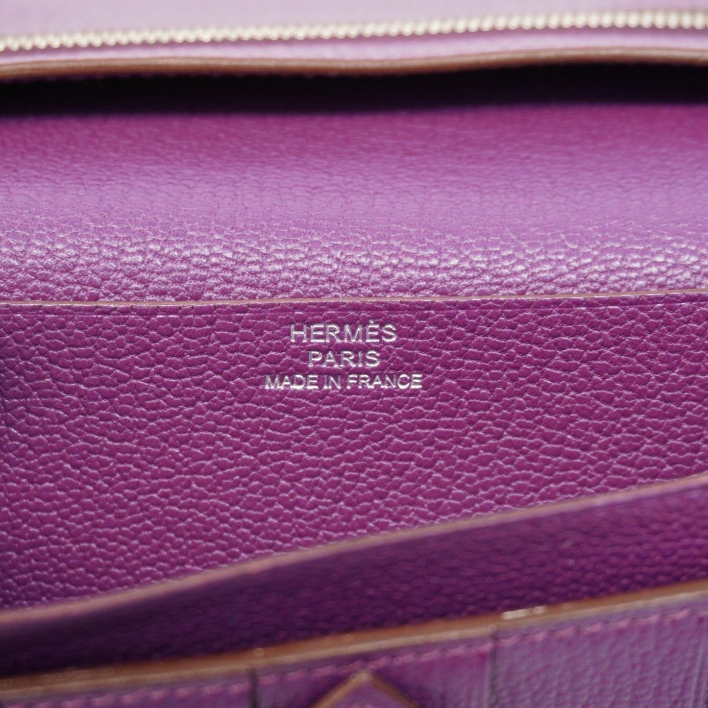 Hermes Herms Bearn Soufflet Chevre Mysore Violet Long Wallet
