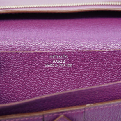 Hermes Herms Bearn Soufflet Chevre Mysore Violet Long Wallet