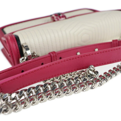 Bvlgari Bulgari Serpenti Diamond Blast Shoulder Bag Leather Fuchsia Ivory Black Quilted Chain