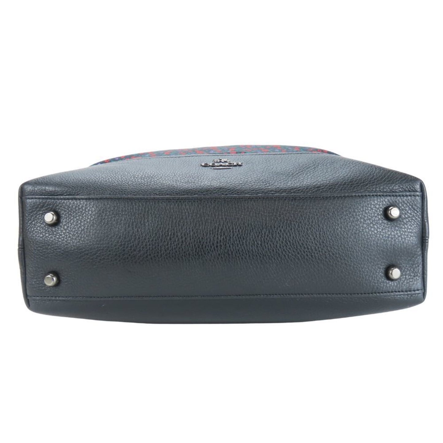 Coach Tote Bag F59433 Satchel Lunch Floral Nylon Leather Black Red Green