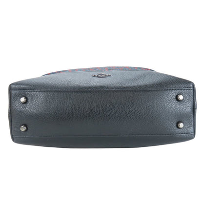 Coach Tote Bag F59433 Satchel Lunch Floral Nylon Leather Black Red Green