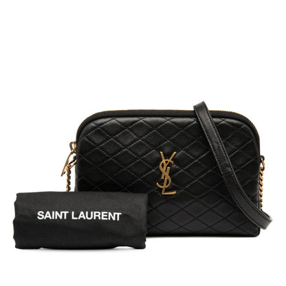 Saint Laurent Ysl Logo Gaby Shoulder Bag 733667 Black Leather