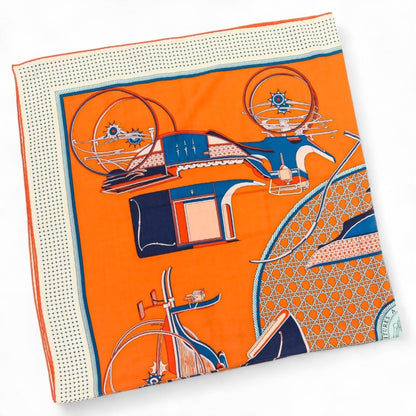 Hermes Carr 140 "Les Voitures A Transformation" Folding Canopy Carriage Scarf/Muffler