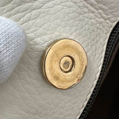 Salvatore Ferragamo Ferragamo Gancini Tote Bag In White Leather