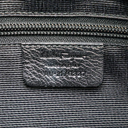 Salvatore Ferragamo Gancini Handbag Tote Bag In Black Canvas