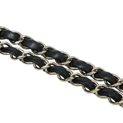 Chanel Matelasse 25 Coco Mark Double Flap Chain Shoulder Bag In Black With Silver Hardware And