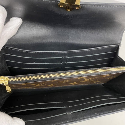 Louis Vuitton Monogram Portefeuille Cherrywood Long Wallet M62558 Black/Brown