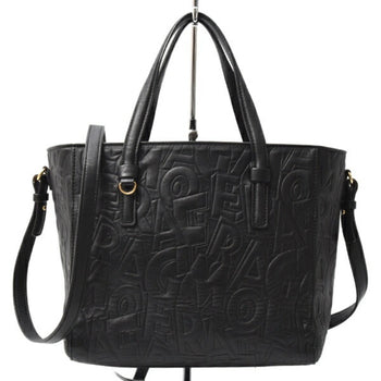 Salvatore Ferragamo Bonnie Shoulder Bag In Black Embossed Calfskin Leather (Re-21F963)