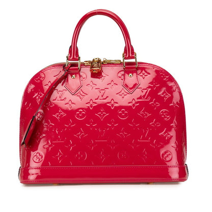 Louis Vuitton Monogram Vernis Alma Pm Handbag M91693 Rouge Grenadine Red Patent Leather