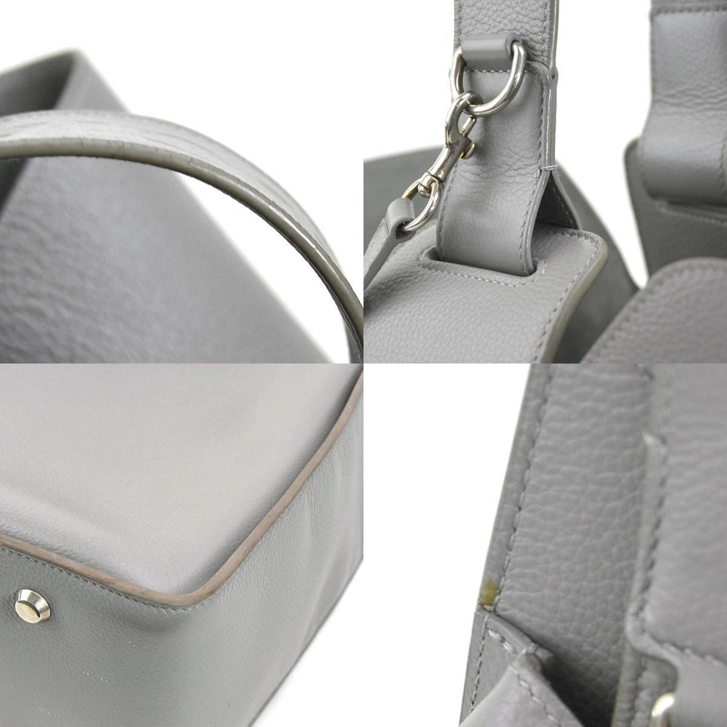 Balenciaga Shoulder Bag North South Leather Grey