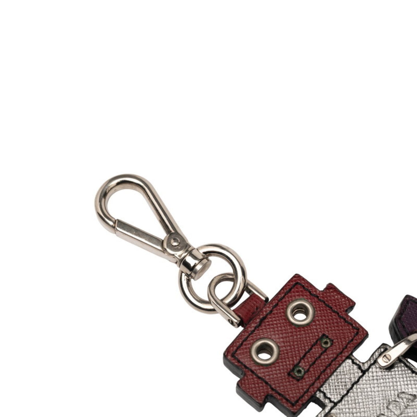 Prada Robot Keychain Charm In Multicolored Leather