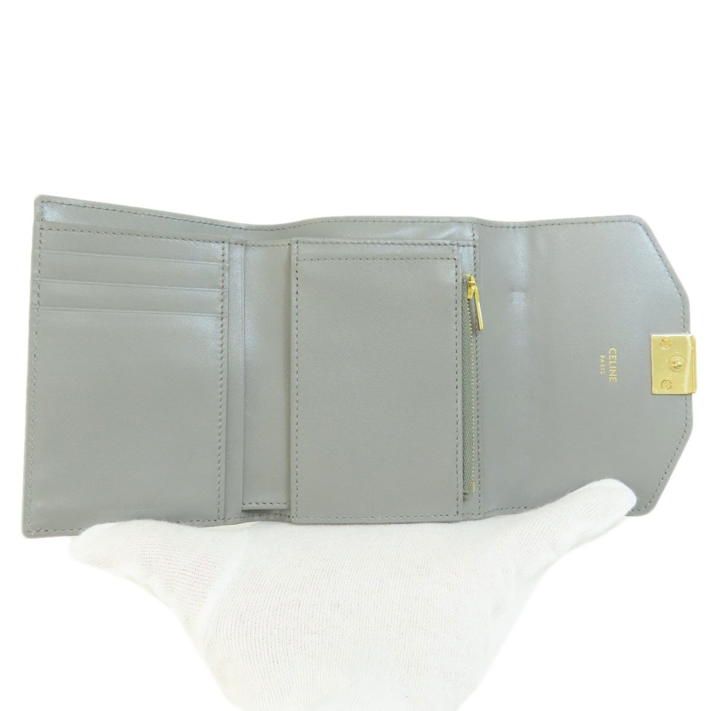 Celine C Hardware Bifold Wallet Leather