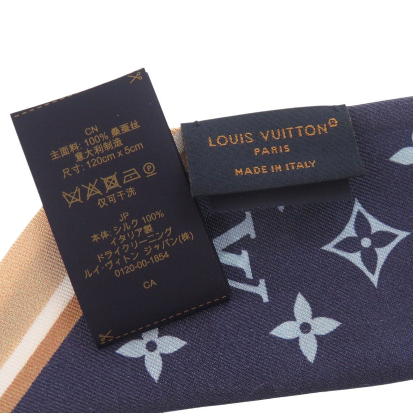 Louis Vuitton Bandeau Bb Bow M96174 Silk Blue Scarf Muffler 0022 Louis Vuitton