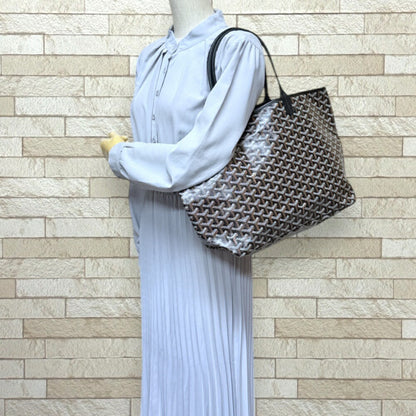 Goyard Saint Louis Pm Tote Bag Pvc Coated Canvas Black