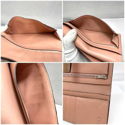 Loewe Bi-Fold Long Wallet Vertical Large F-21349 Orange Brown Anagram C660S40X01 Leather 061852