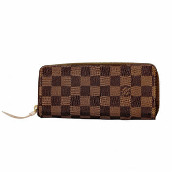 Louis Vuitton Damier Portefeuille Clemence Long Wallet N41626 Ebene Rose Ballerine