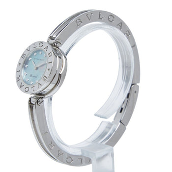 Bvlgari B.Zero1 12P Diamond Bracelet With Blue Shell Dial And Stainless Steel Bangle Watch Bz22S