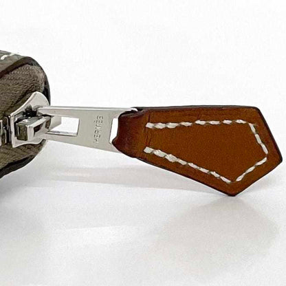 Hermes Round Long Wallet Azap Silkin F-22990 Beige Etoupe Leather Epsom Silk Z Stamp Hermes