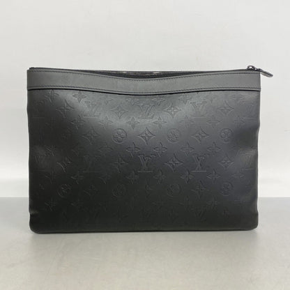Louis Vuitton Monogram Shadow Pochette Discovery Clutch Bag M62903 Black