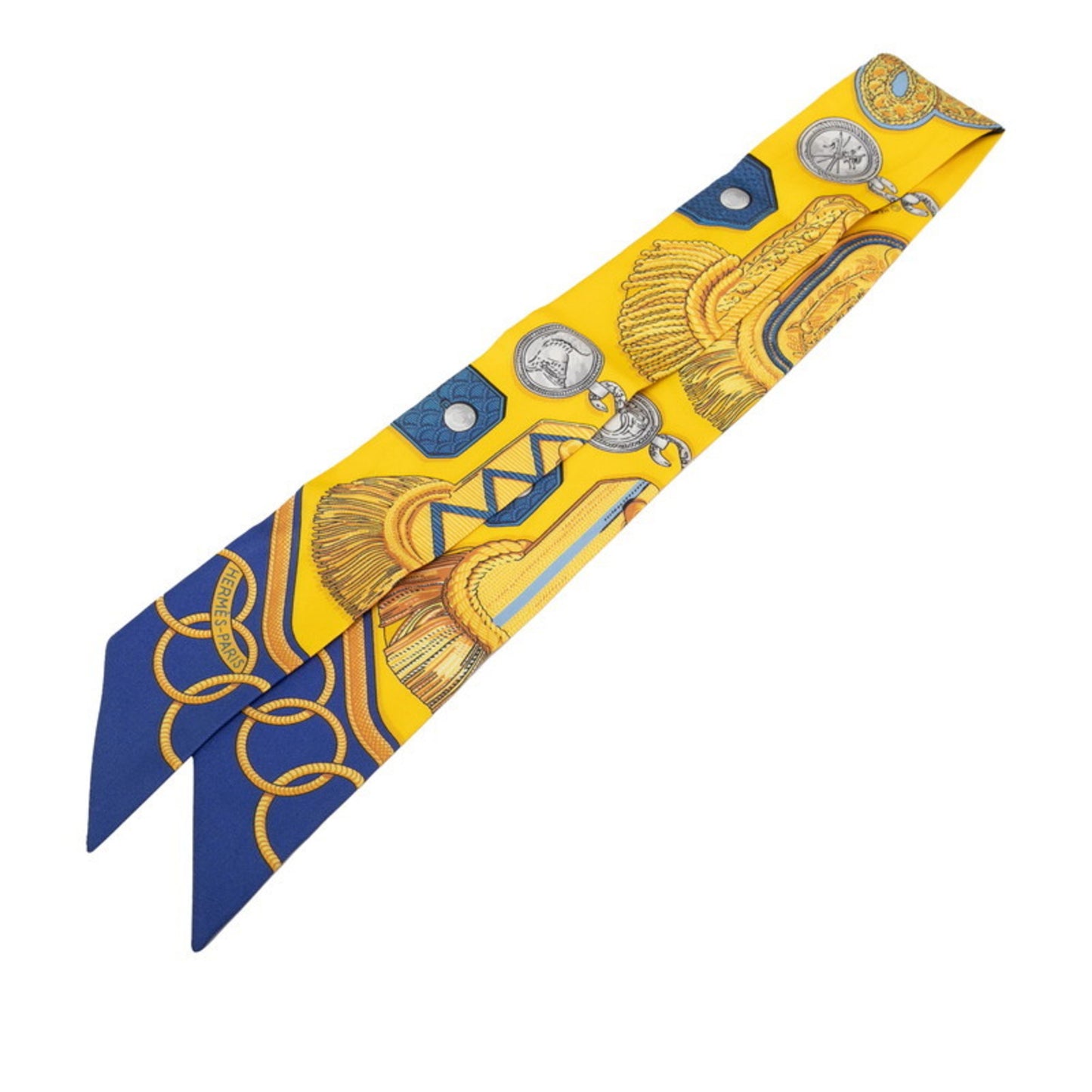 Hermes Herms Twilly Epaulettes Epaulette Scarf/Muffler In Yellow