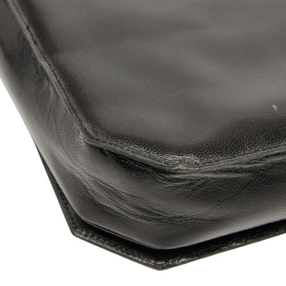 Saint Laurent Logo Shoulder Bag In Black Leather