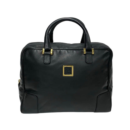 Loewe Anagram Logo Hardware Leather Genuine Handbag Tote Bag Mini Boston Black 155-3