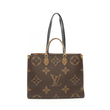 Louis Vuitton On The Go Gm Shoulder Bag Coated Canvas Leather Monogram Giant