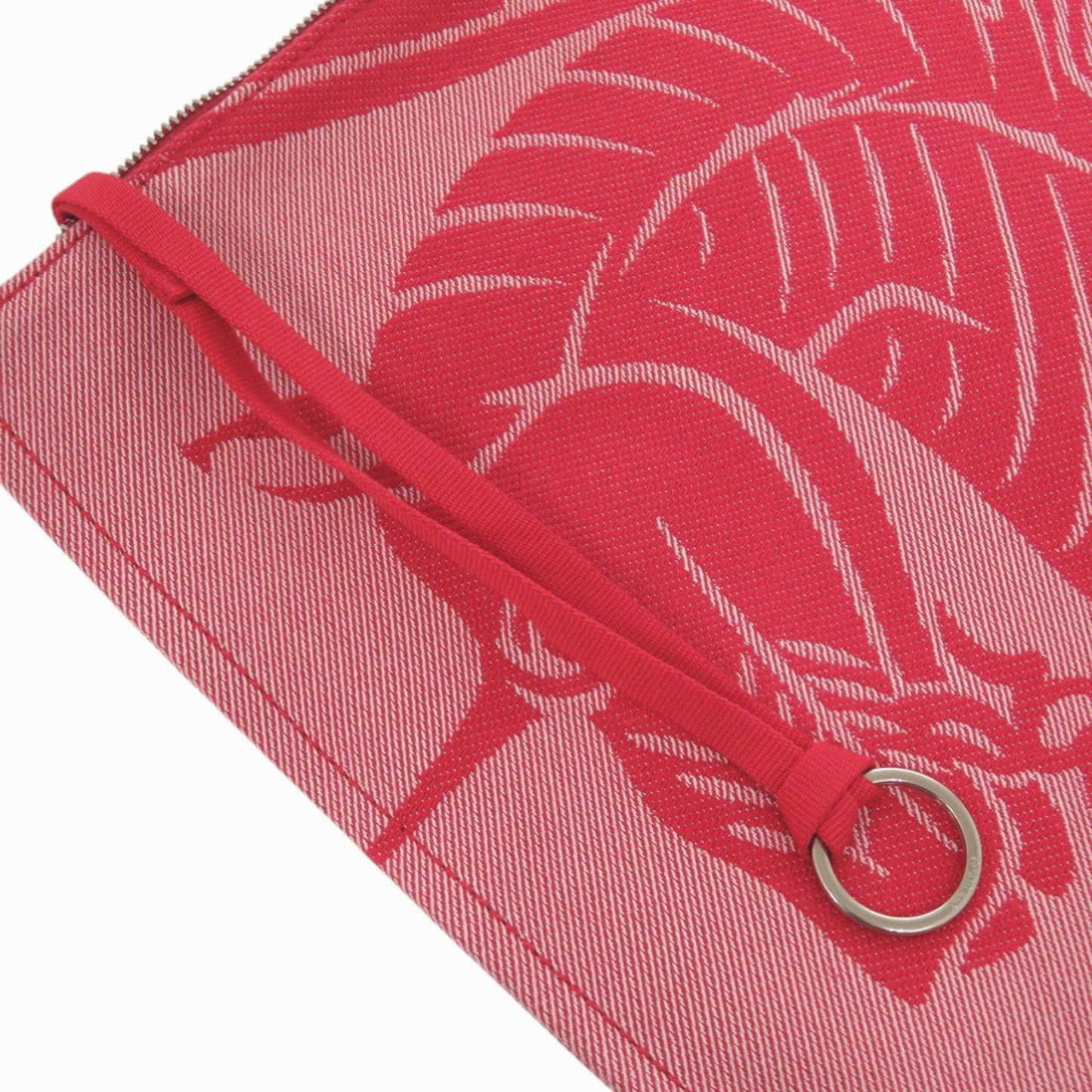 Like New Burberry 8082221 Canvas Red Clutch Bag Pouch 1002 Burberry