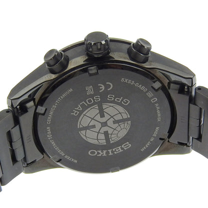 Seiko Astron Day Date 5X53 0Ab0 Sbxc037 Black Dial Titanium/Ceramic Gps Solar 43Mm Wristwatch