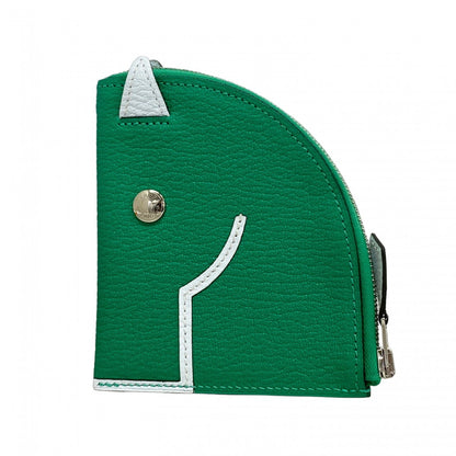 Hermes Herms Paddock Chevre Mysore Mint Blue Plume Wallet/Coin Case
