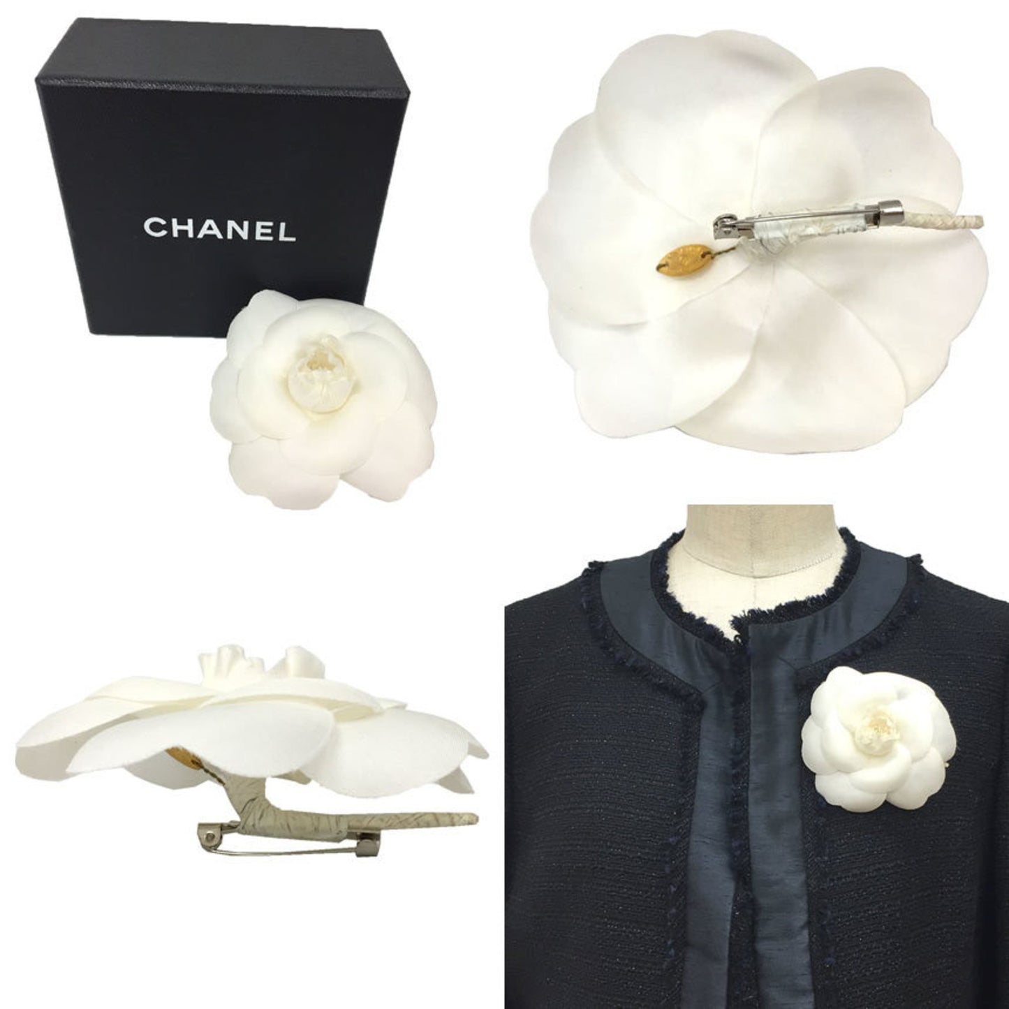 Chanel Camellia Corsage Brooch White Chanel