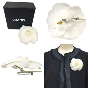 Chanel Camellia Corsage Brooch White Chanel