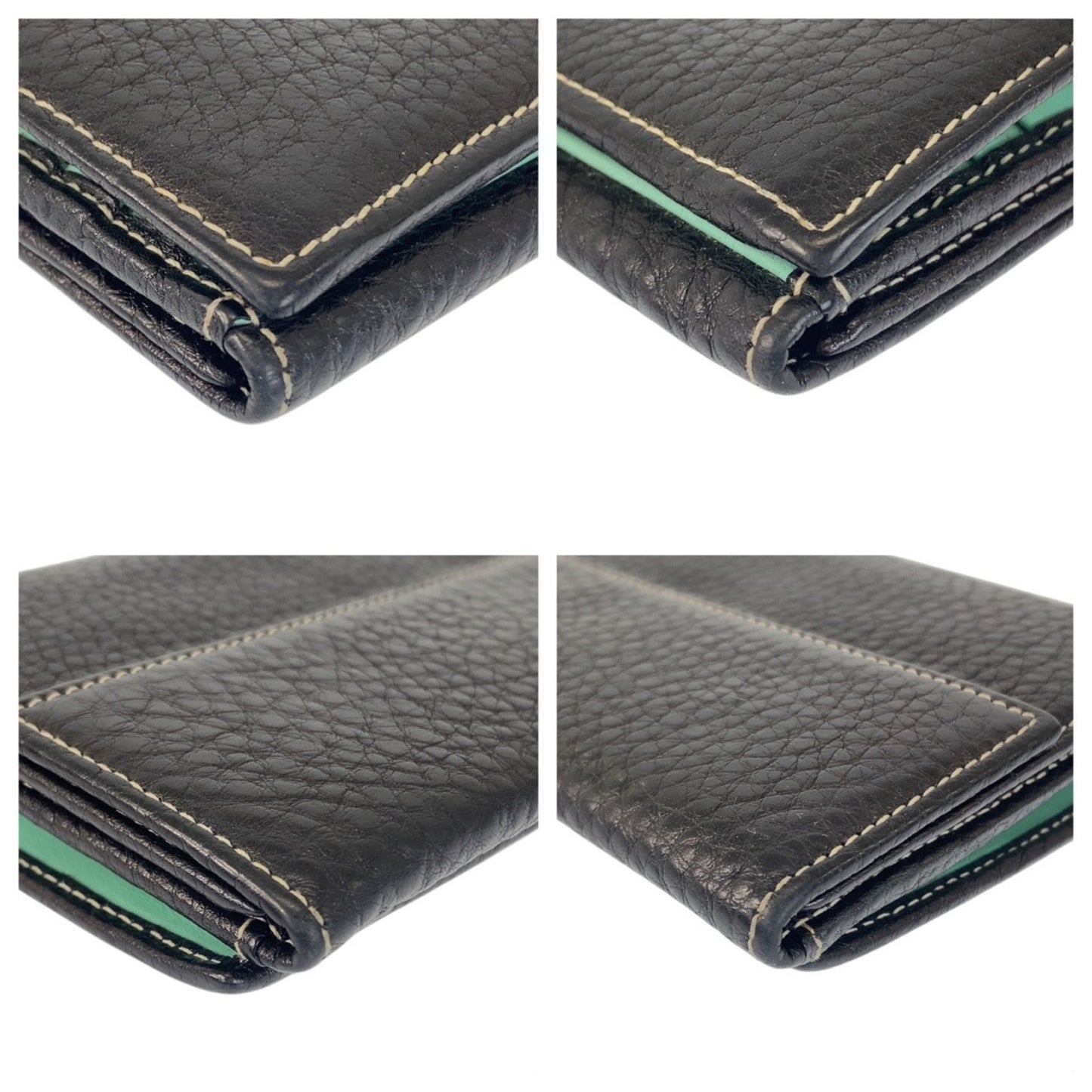 Tiffany & Co. Tiffany Black/Tiffany Blue Leather Long Wallet H30963G