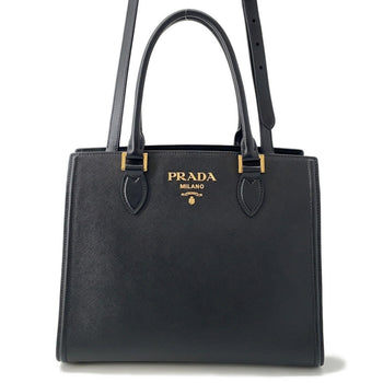 Prada Saffiano Leather Tote Bag 1Ba227 Prada 2-Way Black