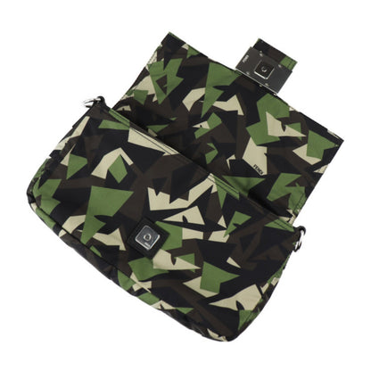 Fendi Mamma Bucket Camouflage Shoulder Bag 7V72 Nylon Leather Green Beige Black Waist Clutch 3Way
