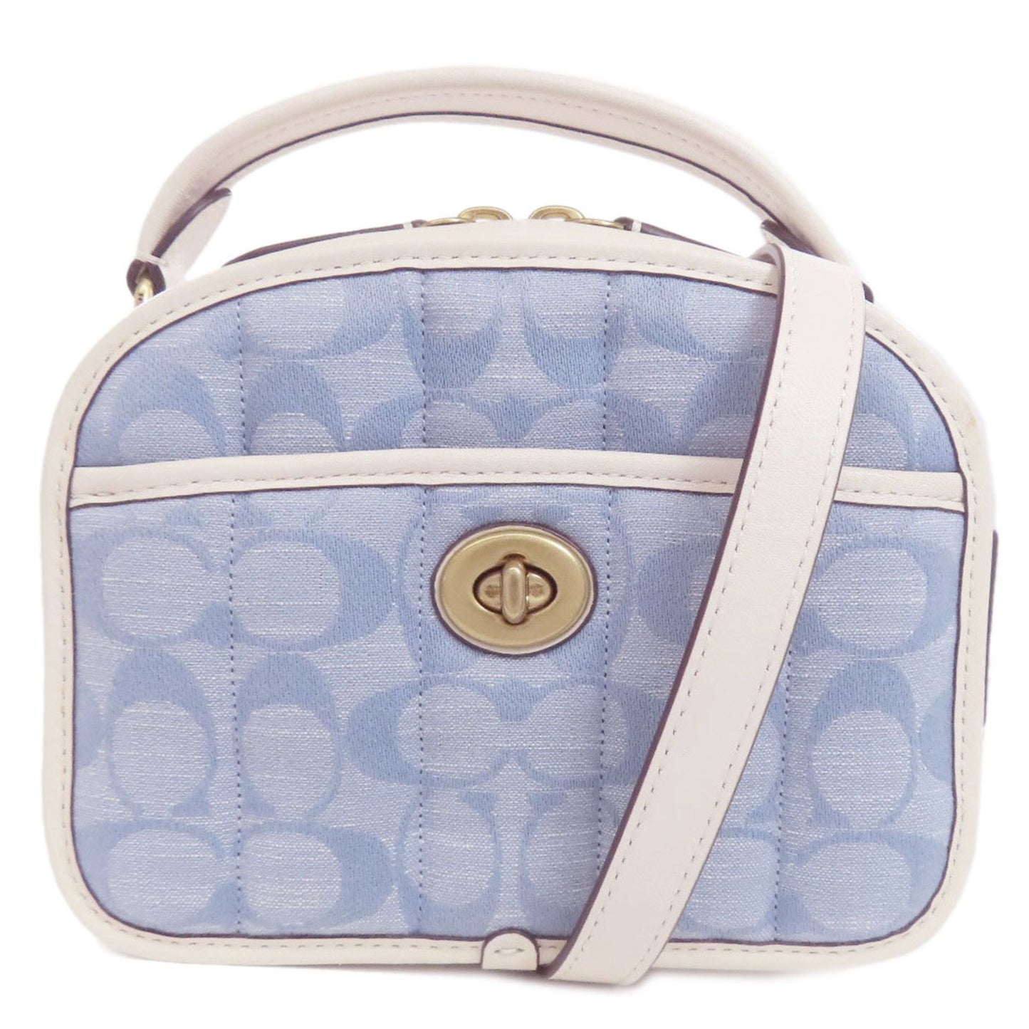 Coach C4688 Signature Handbag Denim Leather