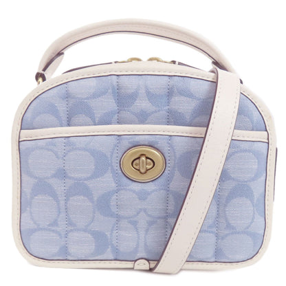 Coach C4688 Signature Handbag Denim Leather