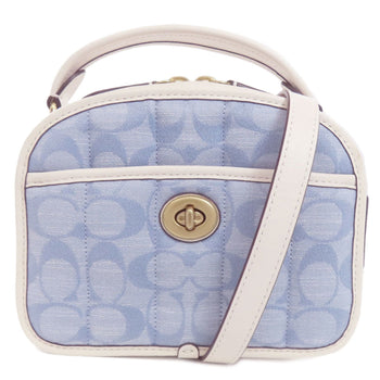 Coach C4688 Signature Handbag Denim Leather