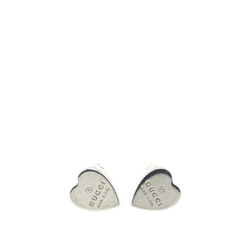 Gucci Heart Motif Stud Earrings In Sv925 Silver