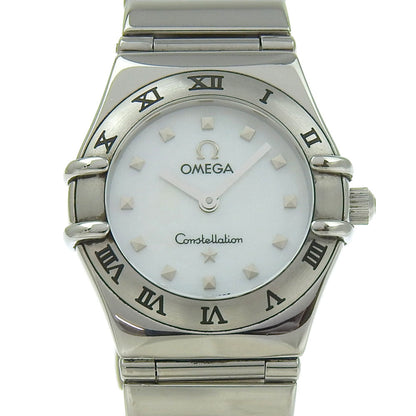 Omega Constellation Mini Watch My Choice 1561.71 Stainless Steel Quartz Analog Display White Shell
