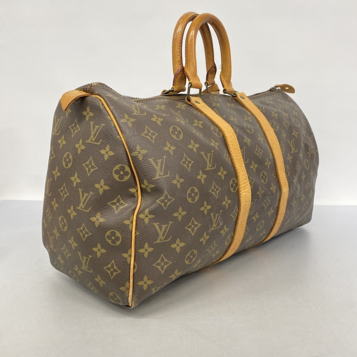 Louis Vuitton Monogram Keepall 45 Boston Bag M41428 Brown
