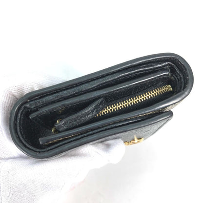 Gucci 598587 Gg Supreme Compact Wallet Folded Wallet Beige Black