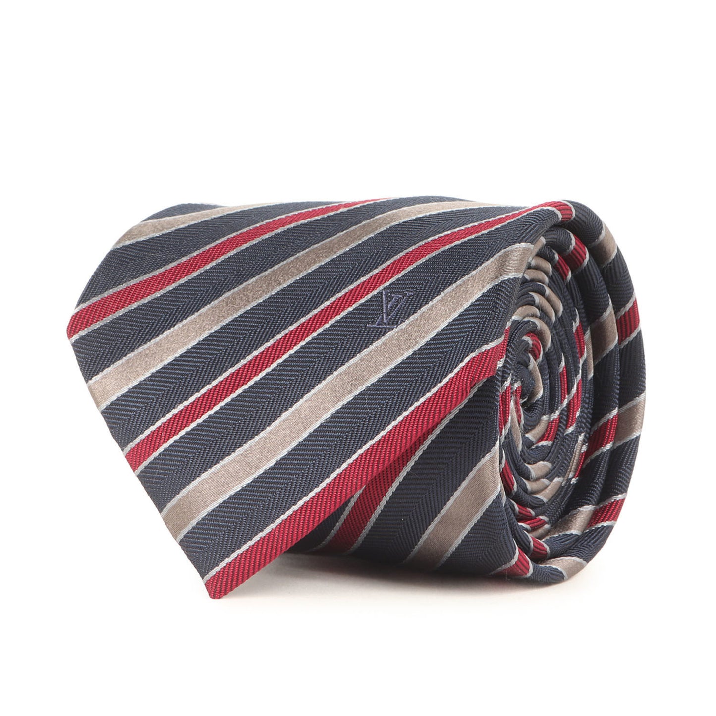 Louis Vuitton Regimental Silk Cravate Tie In Navy