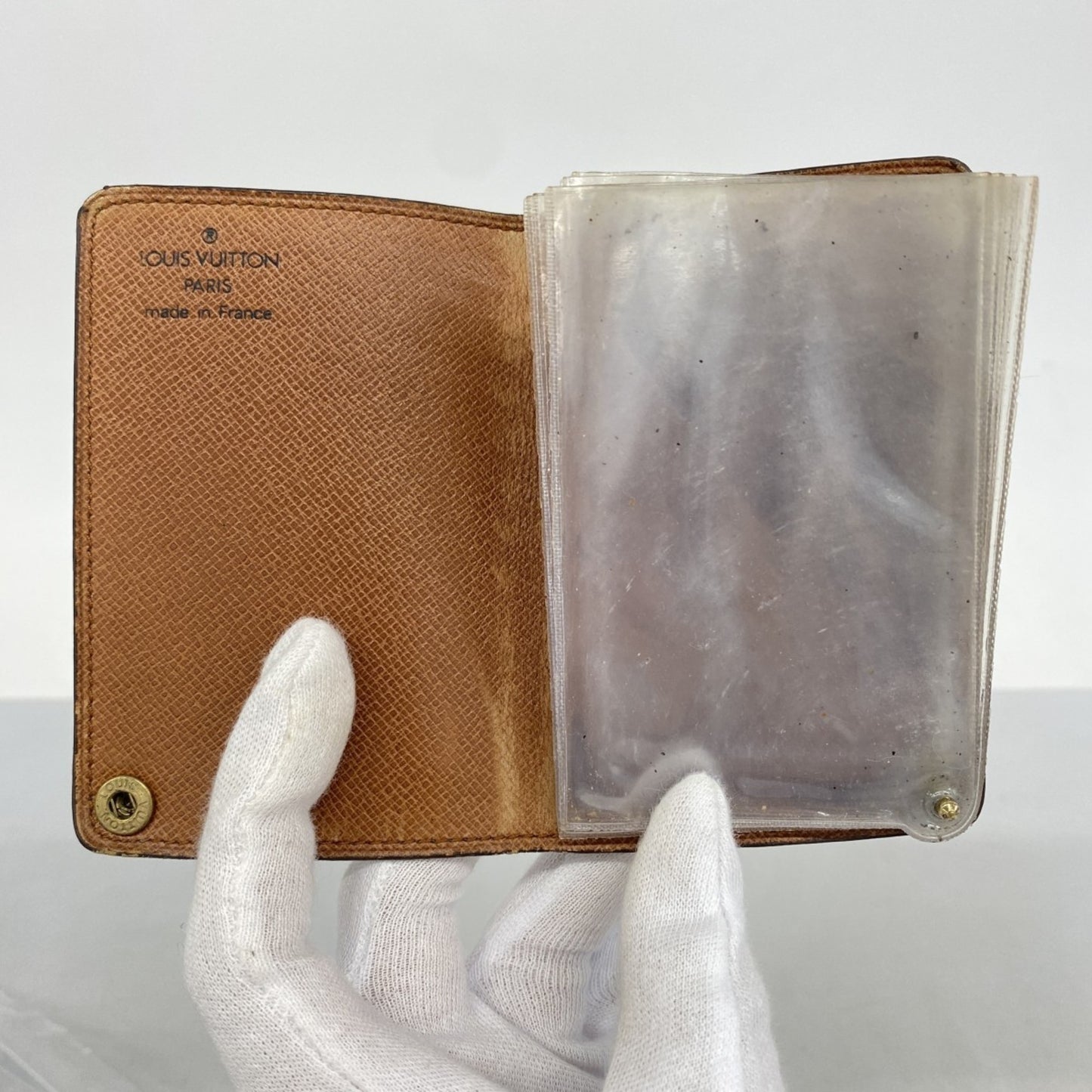 Louis Vuitton Monogram Porte Carte Credit Pression Business Card Case M60937 Brown