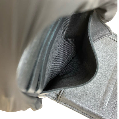 Chanel Matelasse Coco Mark Lambskin Leather Tri-Fold Wallet In Metallic Black 95841